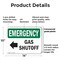 Signmission Gas Shutoff (Left Arrow) With Symbol, 14 in W x Rectangle, Plastic OS-2PACK-EM-P-1014-L-10388 - alternate 3